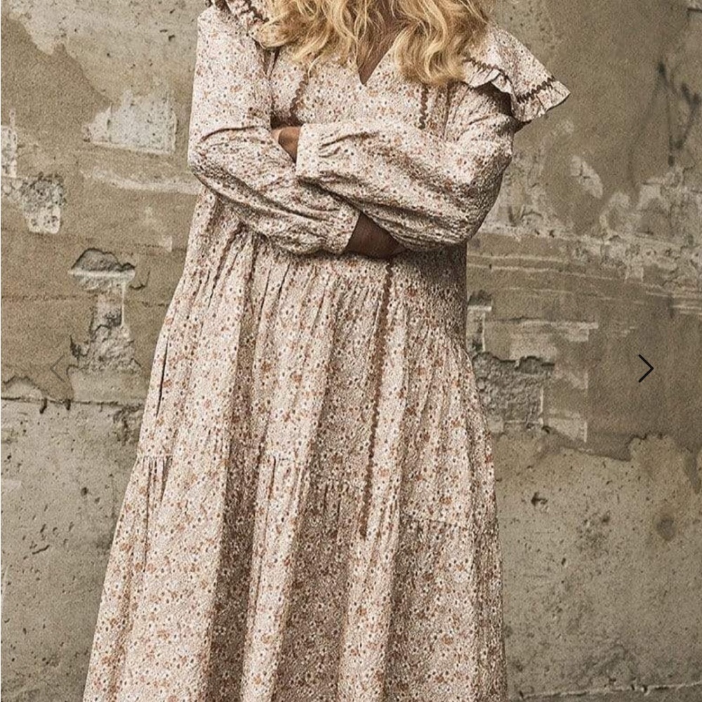 Eliza Faulkner Beige Floral Sawyer Dress